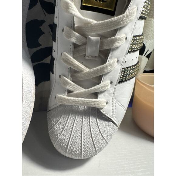 Adidas Superstar Womens Size 7.5 Customized Blinged Out Sneakers C77153 2016 - Picture 9 of 16